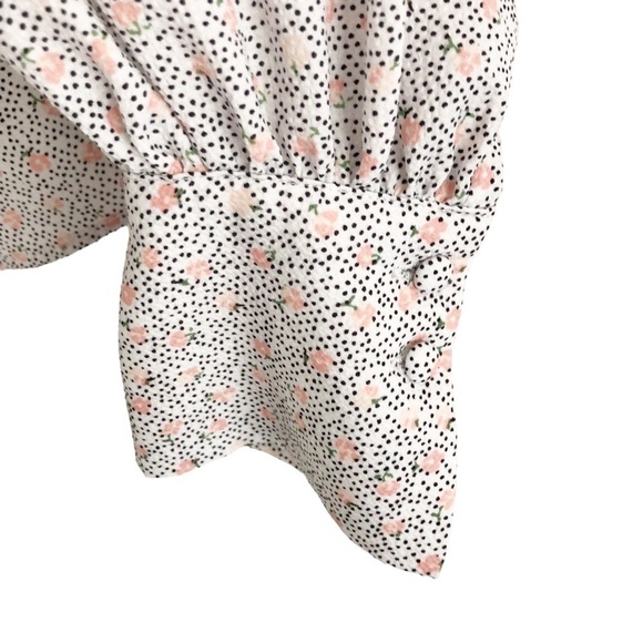 Rachel Zoe Floral Polka Dot Print Long Sleeve Blouse Size Small - Picture 4 of 5